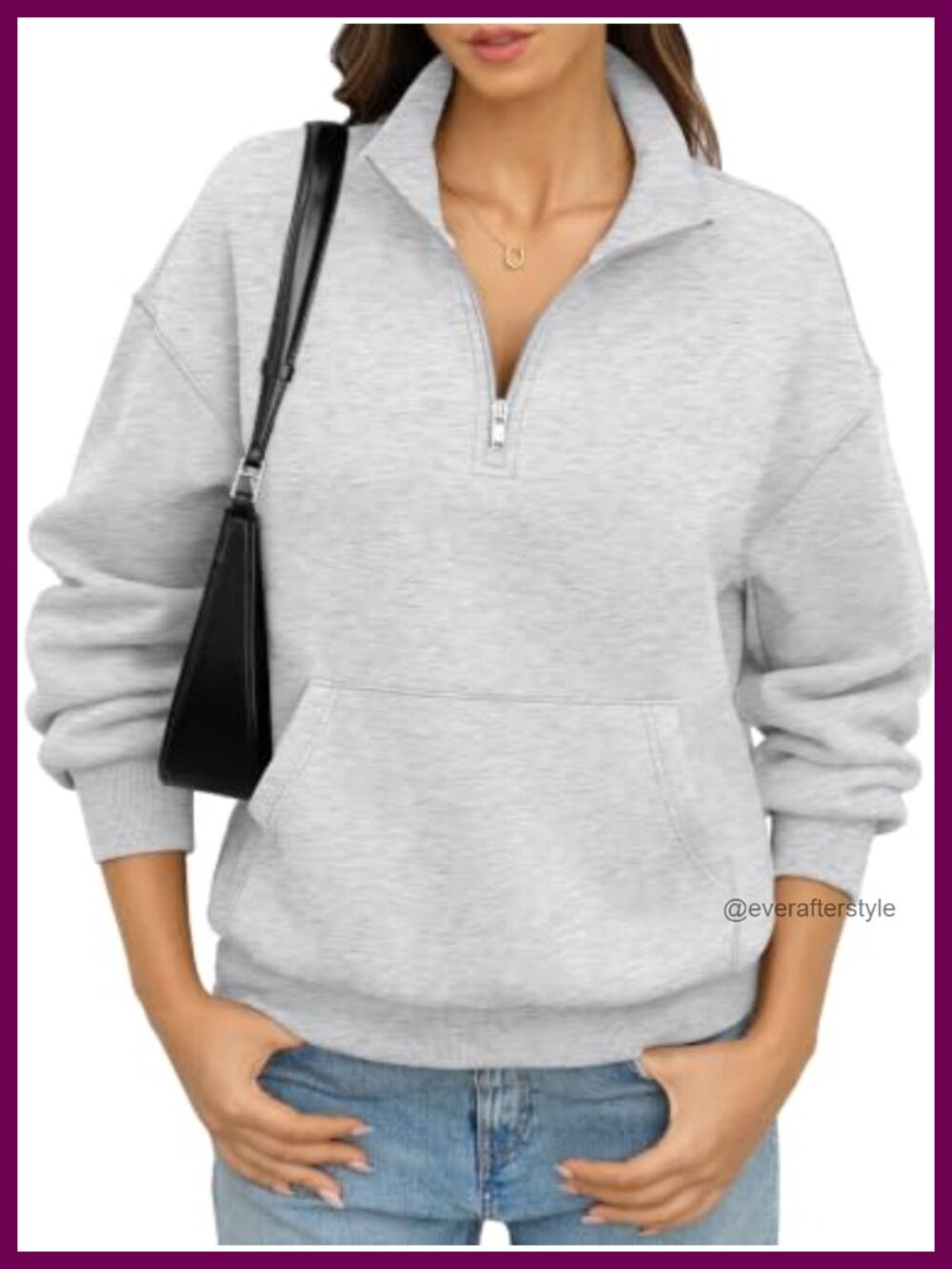 Oversized Quarter Zip Fleece Sweatshirt Y2K Pullover Hoodie